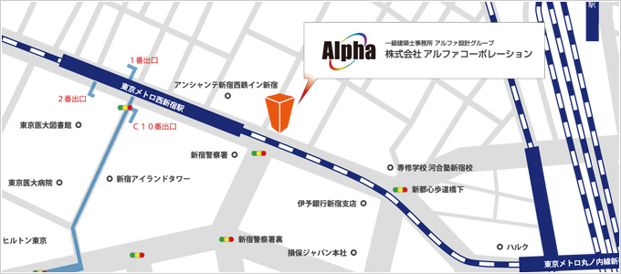 新宿支社所在地地図